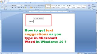 How to get text suggestions as you type in Microsoft Word in Windows 10 [upl. by Liagibba653]