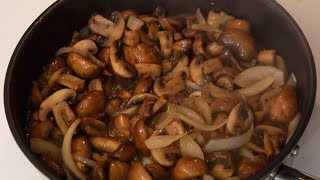 Mushrooms amp Onions Sauteed in Butter Step By Step Chef [upl. by Hermione315]