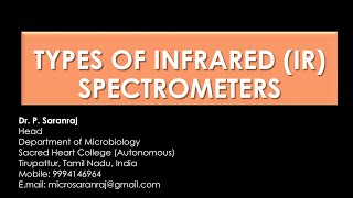 Types of Infrared IR Spectrometers [upl. by Mirelle]