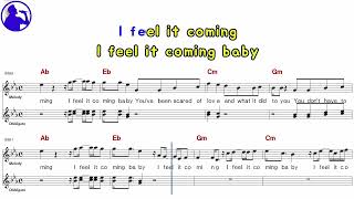 The WeekndI feel coming karaoke sheet musicMR for playerschordchorusLyrics addYe karaoke [upl. by Leban]