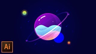 Glass Planet Vector Illustration – Adobe Illustrator Tutorial [upl. by Myriam515]