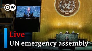 Watch live United Nations General Assembly holds emergency meeting on Ukraine  DW News [upl. by Xerxes17]