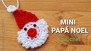 Mini Papá Noel a crochet paso a paso  Adorno de Navidad [upl. by Anivlac]