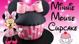 Minnie Mouse Cake How to Make a Giant Minnie Mouse Cupcake with Cupcake Addiction [upl. by Tipton]