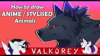 HOW TO DRAW ANIME STYLIZED ANIMALS  easy tutorial [upl. by Akino]