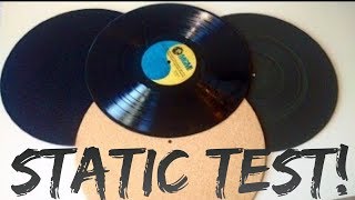 Turntable Mat Static Test Rubber vs Felt vs Cork [upl. by Angrist930]