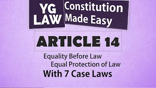 Article 14  Constitution of India [upl. by Nnylecyoj]