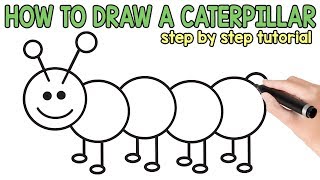 How to Draw a Caterpillar  Step by Step Guide for Kids and Beginners [upl. by Delgado]