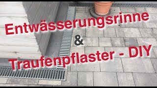 Entwässerungsrinne und Traufenpflaster selbst einbauen  DIY [upl. by Andonis817]