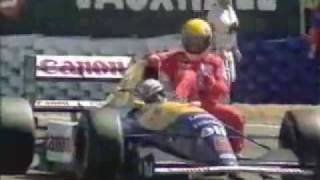 Formel1 Nigel Mansell Ayrton Senna Lift Silverstone 1991 [upl. by Aratak353]