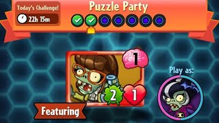 PUZZLE PARTY  PvZ Heroes Daily Challenge Today  Daily Event Day 2 09 September 2021 [upl. by Asilram]