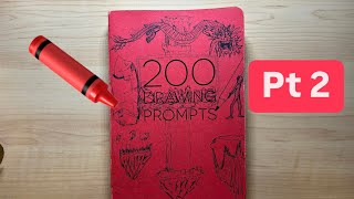 Coloring My 200 Drawing Prompts [upl. by Ielirol]