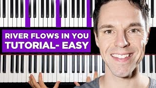 River flows in you  PIANO TUTORIAL  EASY [upl. by Aleekat]