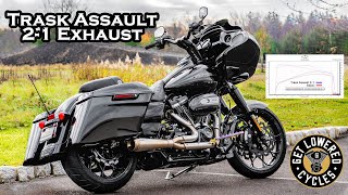 Trask Assault 21 Exhaust Sound Clip amp Dyno Numbers on 2020 Harley Road Glide [upl. by Ihsoyim]