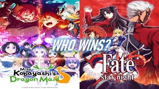 Anime Fighting Tournament of Power Miss Kobayashis Dragon Maid vs Fate Zero [upl. by Elbag926]