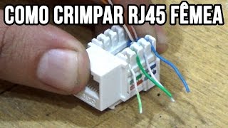 Como crimpar cabo de rede RJ45 fêmea  keystone  jack de rede [upl. by Ecadnarb]