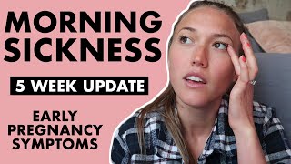 5 Weeks Pregnant Symptoms MORNING SICKNESS  Remedies For Morning Sickness [upl. by Duj]