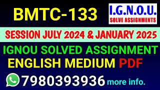 BMTC 133 Solved Assignment 202425 English BMTC 133 Solved Assignment 2425 BMTC133 Assignment [upl. by Anawal]