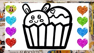 How to Draw a cute cupcake step by step  cupcake Drawing  Drawing for kids [upl. by Charlotte]