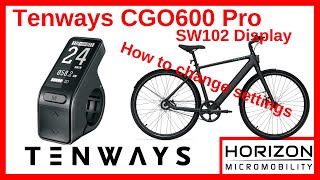 How to change settings on the SW102 ebike display  Tenways CGO600 Pro [upl. by Nixie877]