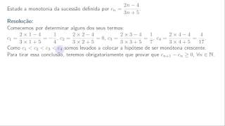 Exercícios da Aula 2 de sucessões  Monotonia  Exercício 21 c [upl. by Ociram]