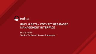 RHEL 8 Beta  Web Console Cockpit Interface Overview [upl. by Pelpel]