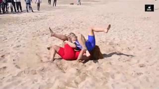 Womens Beach Wrestling HELEN MAROULIS Vs MARWA AMRI [upl. by Akirahs]