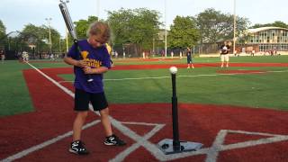 6 year old Quinn teaching Tball hitting [upl. by Atsilac144]