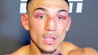 BLOODY Teofimo Lopez CALLS OUT Isaac Cruz IMMEDIATELY AFTER BEATING Steve Claggett • FULL POSTFIGHT [upl. by Dnaltroc]