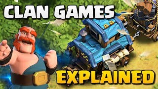 CLAN GAMES EXPLAINED  New Clash of Clans Update CoC Clan Challenges and Magic Items Update 2017 [upl. by Earle541]