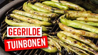 Gegrilde tuinbonen in de dop een heerlijk voorgerecht van de BBQ [upl. by Vandyke750]