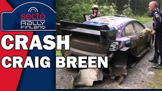 WRC Secto Rally Finland 2022  Craig Breen CRASH [upl. by Yrbua404]