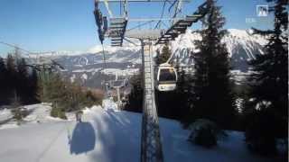 Skigebiet Planai Schladming Fahrt mit der Planaibahn [upl. by Eendys]