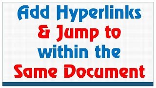 How to Add Hyperlinks Within Same Document  Adding Internal Document Links in Microsoft Word [upl. by Flossy154]