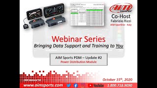 158 AiM Sports PDM Update 2  Live Webinar with Fabrizio Rizzi  10152020 [upl. by Rekyr64]