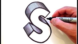 How to Draw the Letter S in 3D [upl. by Nnahaid511]