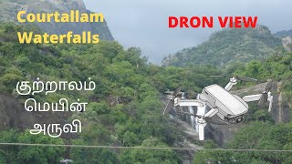 Courtallam Waterfalls Falls I DRONE VIEW I குற்றாலம் மெயின் அருவி  KUTRALAM waterfalls  RELAXATA [upl. by Bonina]