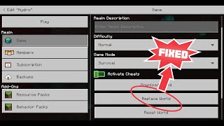 Replace World Feature not Working in Minecraft Realms Fixed [upl. by Anjali]