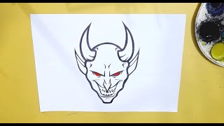 How to draw Devil face [upl. by Anaillil329]