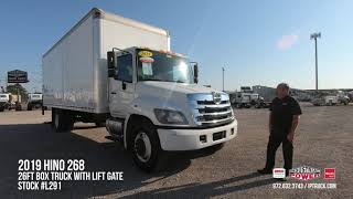 26ft Box Truck For Sale  2019 Hino 268 Delivery Truck with Lift Gate  Stock L291 [upl. by Jessalyn]