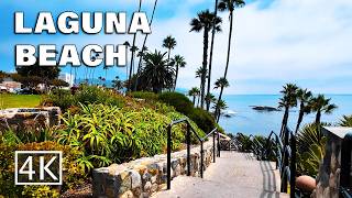 4K Laguna Beach  Orange County California USA  Walking Tour [upl. by Anitsenre]