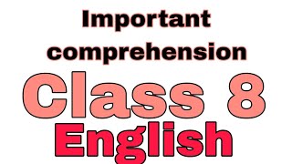 Important comprehension class 8 PSEB 2025 finalexam pseb english [upl. by Salema]