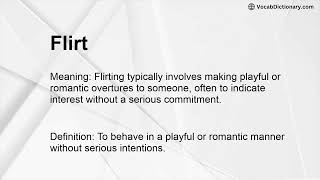 Flirt Meaning [upl. by Halona]