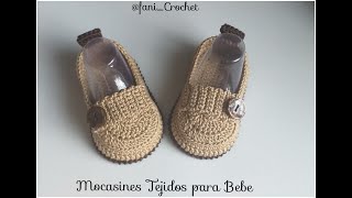 Mocasines para bebe tejidos a Crochet paso a paso 💙 [upl. by Elicia848]