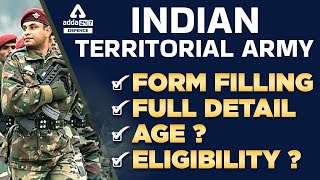 Territorial Army Recruitment 2022  Territorial Army Form Fill Up 2022 Age Limit Eligibility [upl. by Syverson]