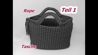 Tasche Häkeln aus ROPE mit Sternchenmasche  Teil 1 [upl. by Nnylecoj]