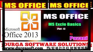 MS office Tutorial  Ms Excle Basics Part 6 by Pavani [upl. by Emlin]