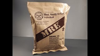 2016 MRE Rib Shaped BBQ Pork Patty Review The Best Meal Ready to Eat No Longer Made Taste Test [upl. by Arramahs]