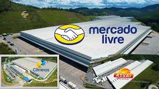 CIDADE DE CAJAMAR HJ MOSTRAREMOS ALGUNS DOS MAIORES GALPÕES DO BRASIL MERCADO LIVRE ASSAÍ E CORREIOS [upl. by Reppep431]