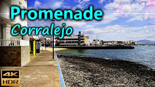 The Corralejo Promenade from Playa de Corralejo Viejo to the Marina  Fuerteventura Spain  4K HDR [upl. by Neroc567]